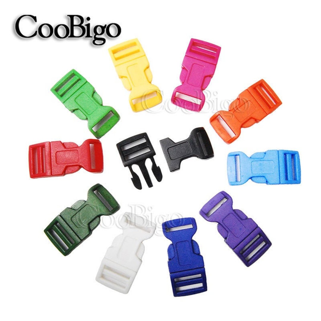100 Pack 3/8 Inch Curved Contoured Paracord Bracelet Clips Plastic