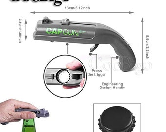 1 set Cap Gun Launcher Creative Bottle Opener and 15pcs colorful Beer Bottle Cap for DIY Craft Party Beer Caps Bullet Toy Gun Game accessory