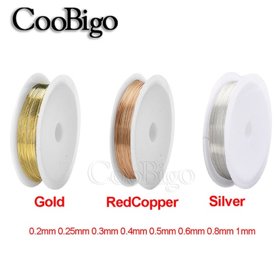 3 Roll Jewelry Making Copper Wire Bare Copper Wire for Bracelet Ring Bead Earrings  Necklace Parts 0.2mm 1mm fja082-0.2mm1mm 
