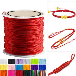 Braided Jewelry Cord Chinese Knot Beading Thread Tassels Nylon Cord Kumihimo String DIY Bracelet Necklace Jewelry Making #FJA083-C(Mixs)