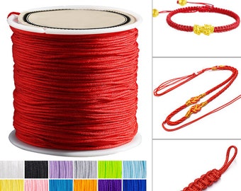 Braided Jewelry Cord Chinese Knot Beading Thread Tassels Nylon Cord Kumihimo String DIY Bracelet Necklace Jewelry Making #FJA083-C(Mixs)