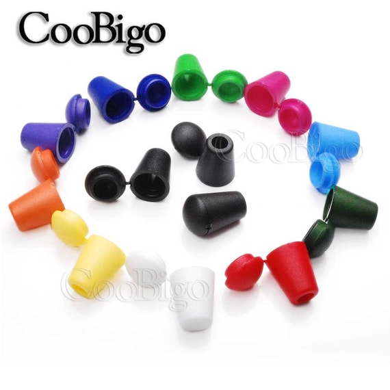 Colorful Cord Ends Bell Stopper With Lid Lock Plastic Toggle Clip Paracord Clothes Bag Sportswear Shoelace Rope Accessories #FLS047(Mix-s)