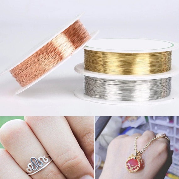 3 Roll Jewelry Making Copper Wire Bare Copper Wire for Bracelet Ring Bead Earrings  Necklace Parts 0.2mm 1mm fja082-0.2mm1mm 