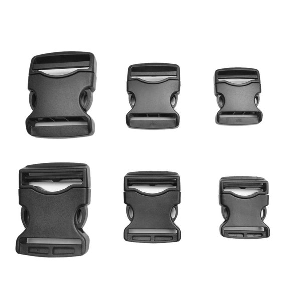 25mm Black Plastic Side Quick Release Buckle Clip – Cord Strap Backpack Bag  RE