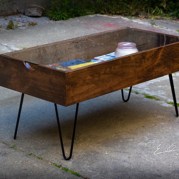 Glass Cubby Coffee Table