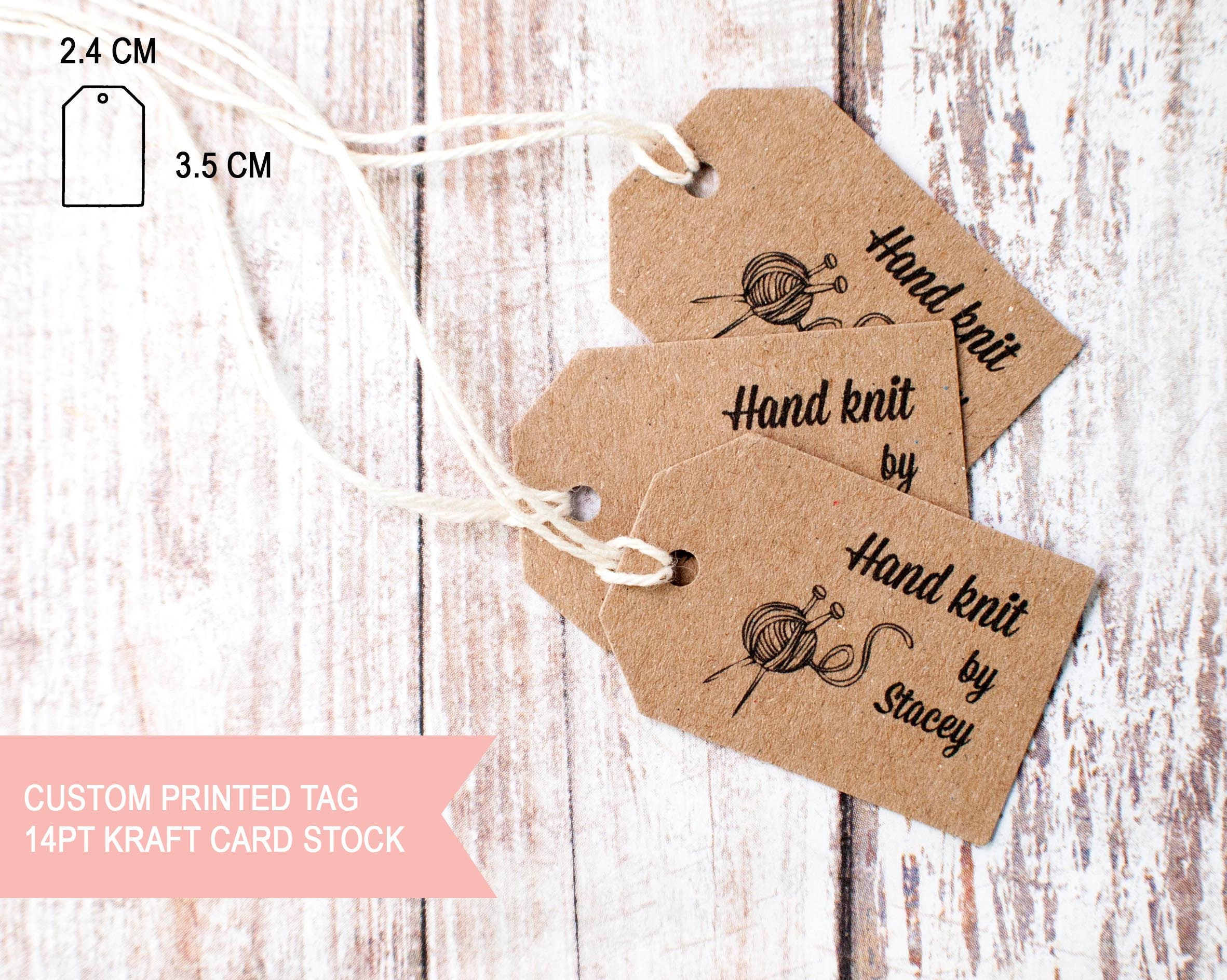 50 Kraft Paper Knitting Tag Hand Knitted Gift Tag