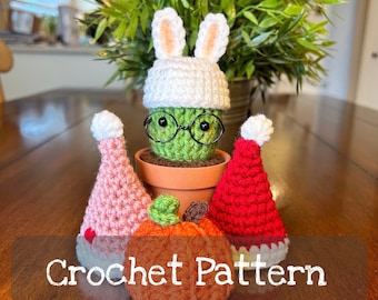 Interchangeable Holiday Cactus, Crochet / Amigurumi  PATTERN PDF Download only