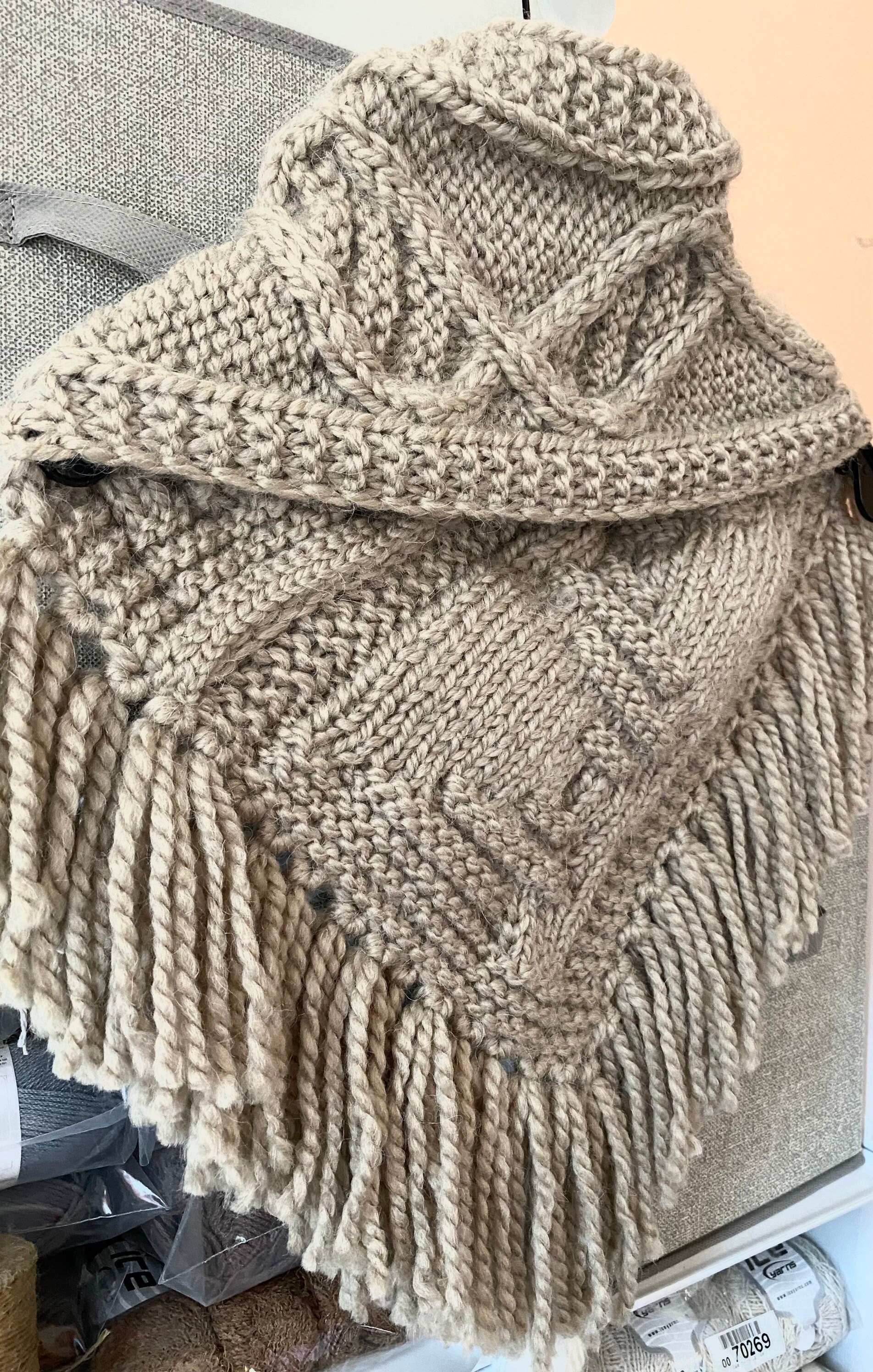 Taupe/gray Knitted Neck and Chest Warmer With DNA Pattern Etsy