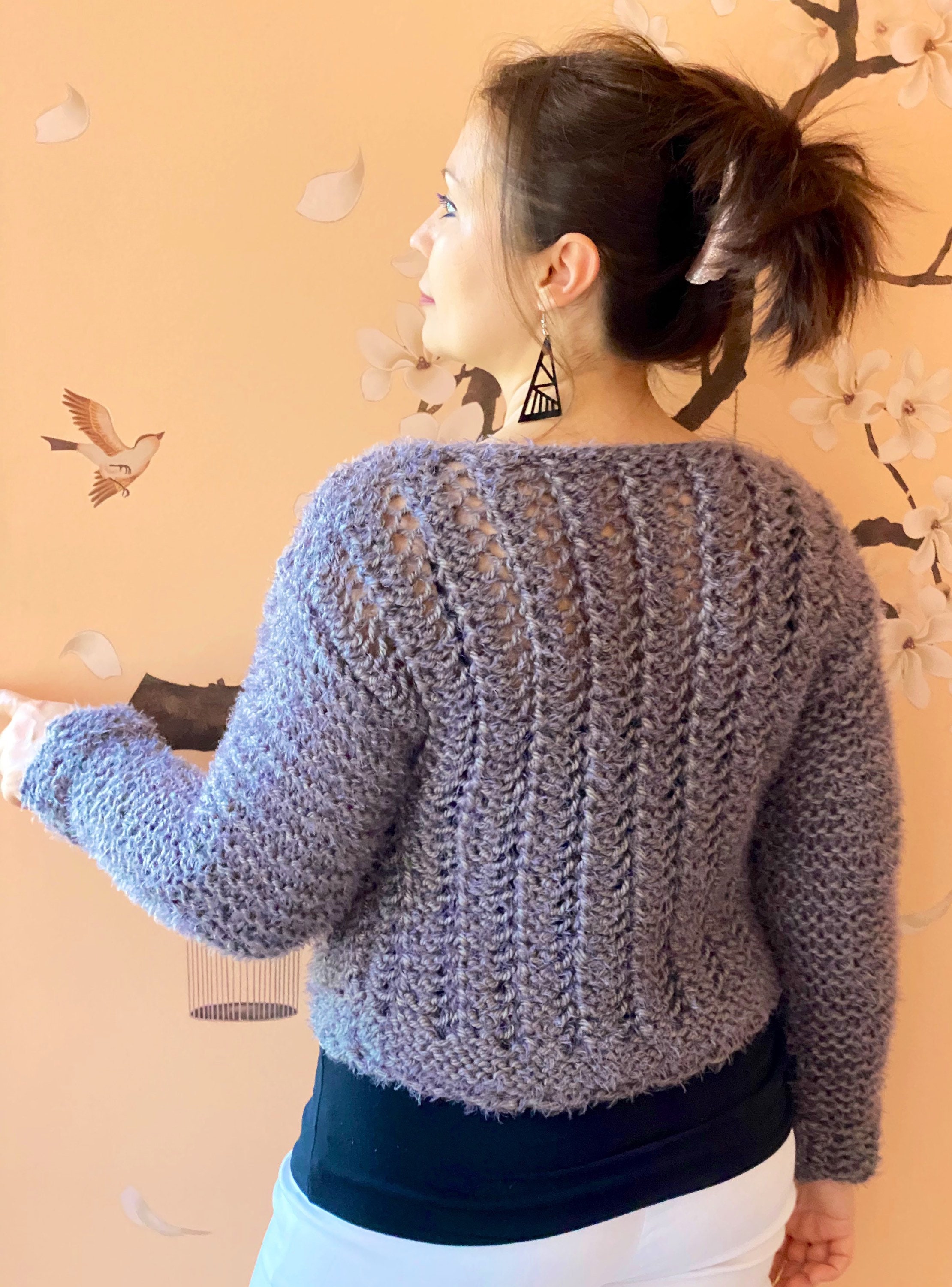 Onebutton knitted cardigan jacket Etsy