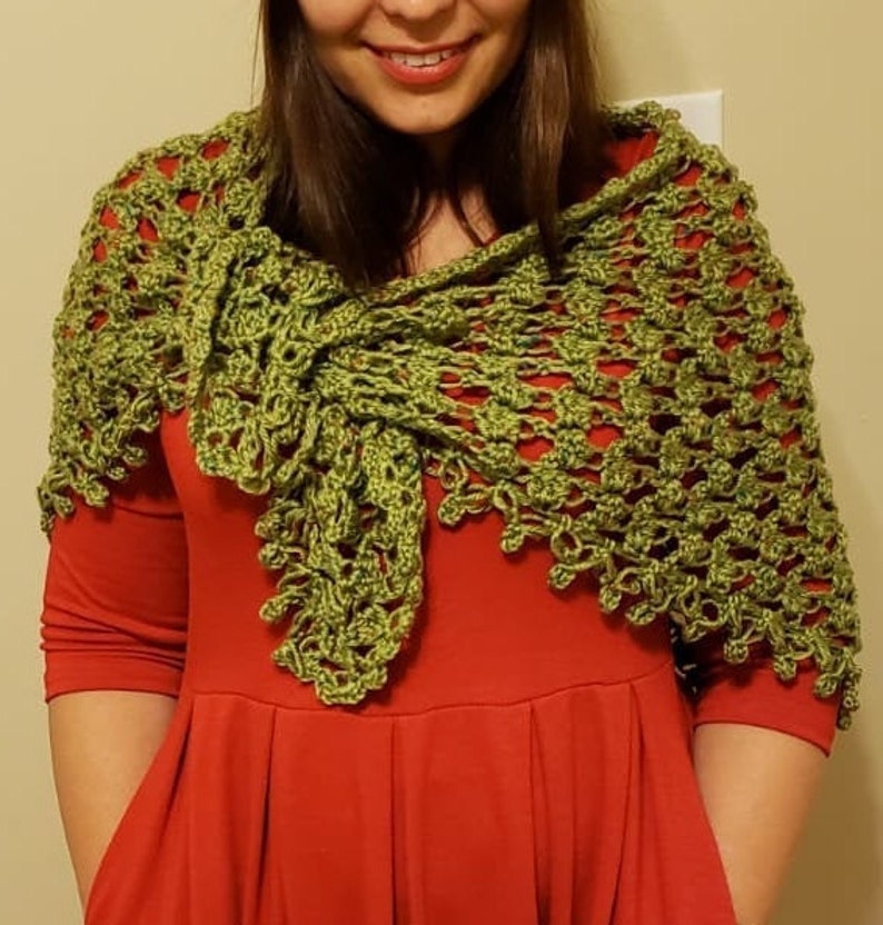 Olive Green Turban Hat and Lacy ShawlBaktus