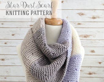 KNITTING PATTERN, Star Dust Scarf Pattern, Easy Knitted Scarf Pattern - PDF Instant Download