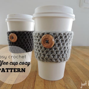 Crochet Coffee Cup Cozy Pattern | Reusable Cup Sleeve for Beginners