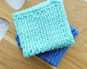 CROCHET PATTERN, Simple Crochet Dishcloth Pattern, Moss Stitch Dishcloth Pattern - PDF Download