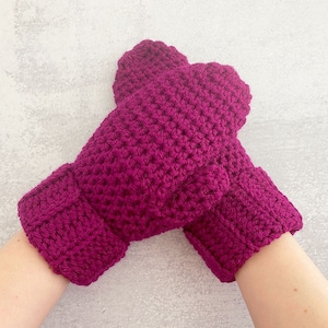 Easy Crochet Mittens Pattern for Beginners | Boysenberry Mittens Pattern