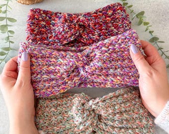 Crochet Twisted Headband Pattern & Video, Beginner Ear Warmer Tutorial, Winter Hair Accessory PDF