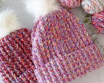 Ribbed Crochet Hat Pattern, Child - Adult (7 sizes!) and Video Tutorial, pdf