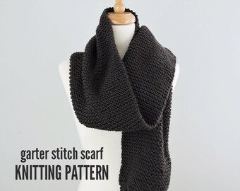 Garter Stitch Scarf Pattern, Easy Scarf Pattern, Knitted Scarf Pattern, Cozy Knitted Scarf Pattern, Knitting Pattern PDF