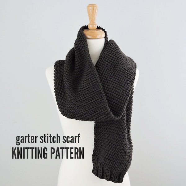 Garter Stitch Scarf Pattern, Easy Scarf Pattern, Knitted Scarf Pattern, Cozy Knitted Scarf Pattern, Knitting Pattern PDF