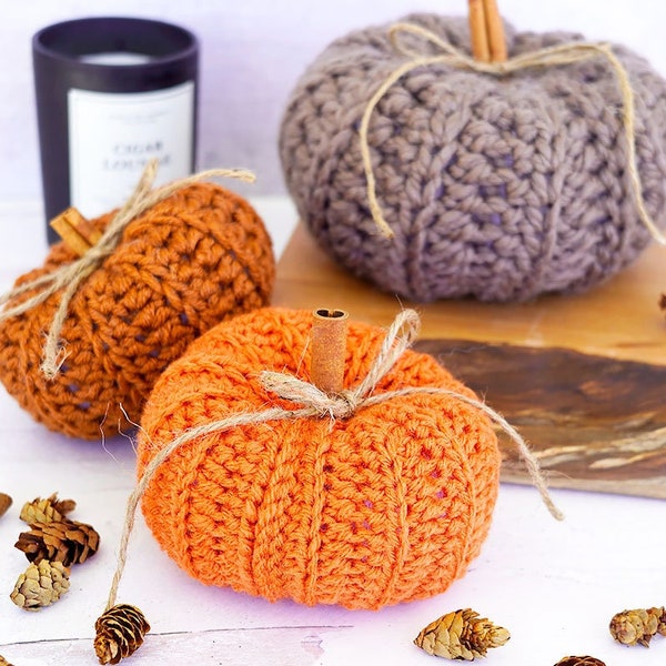 CROCHET PATTERN, Crochet Pumpkin Pattern, Easy Crochet Pumpkins Pattern, 3 sizes!