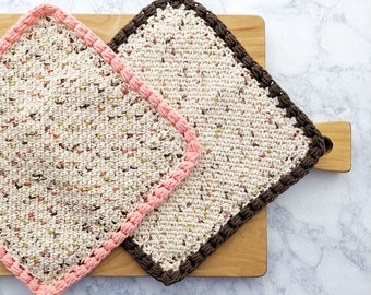 CROCHET PATTERN, Crochet C2C Moss Stitch Dishcloth Pattern | Harvest Table Dishcloth Pattern - PDF Download