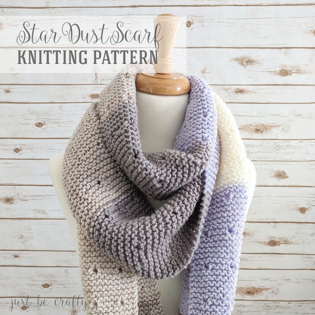 Stardust Knitted Scarf Pattern | Elegant Knit Scarf for