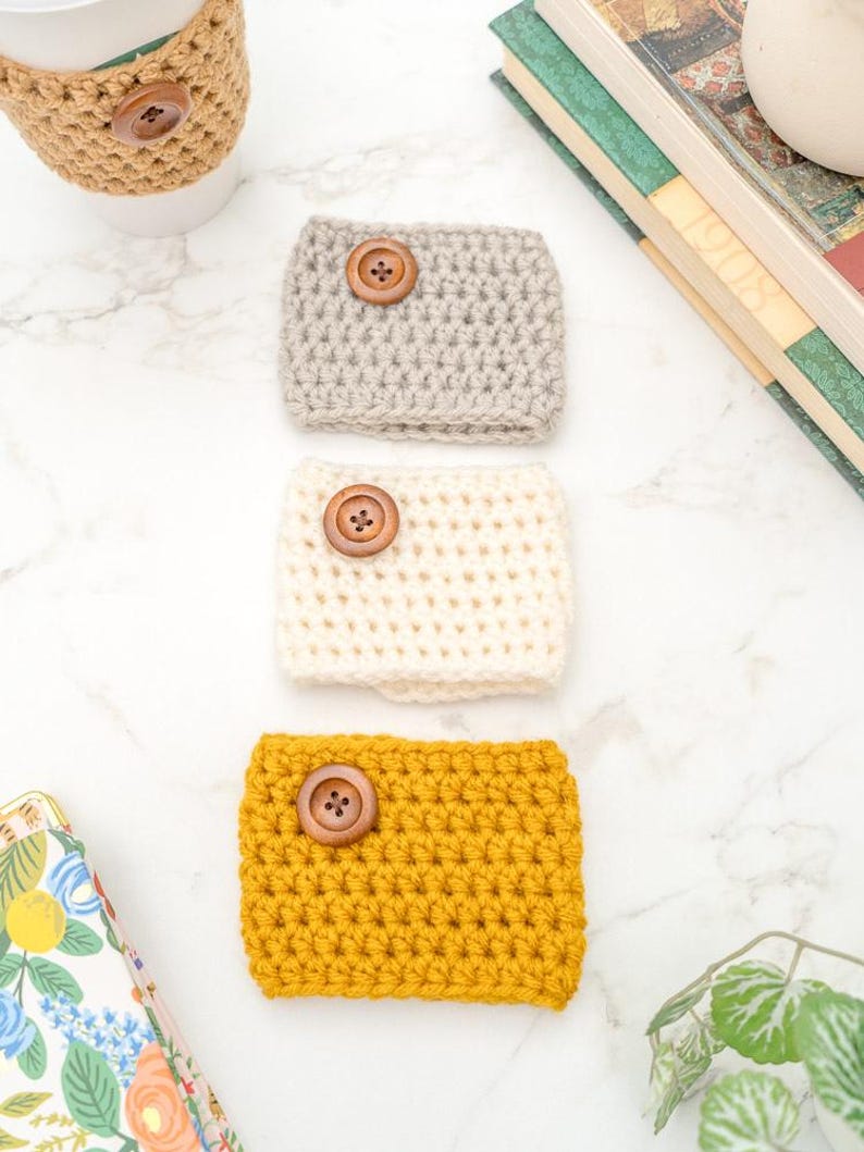 Crochet Cup Cozy Pattern for Beginners, Easy To-Go Cup Sleeve, PDF image 3