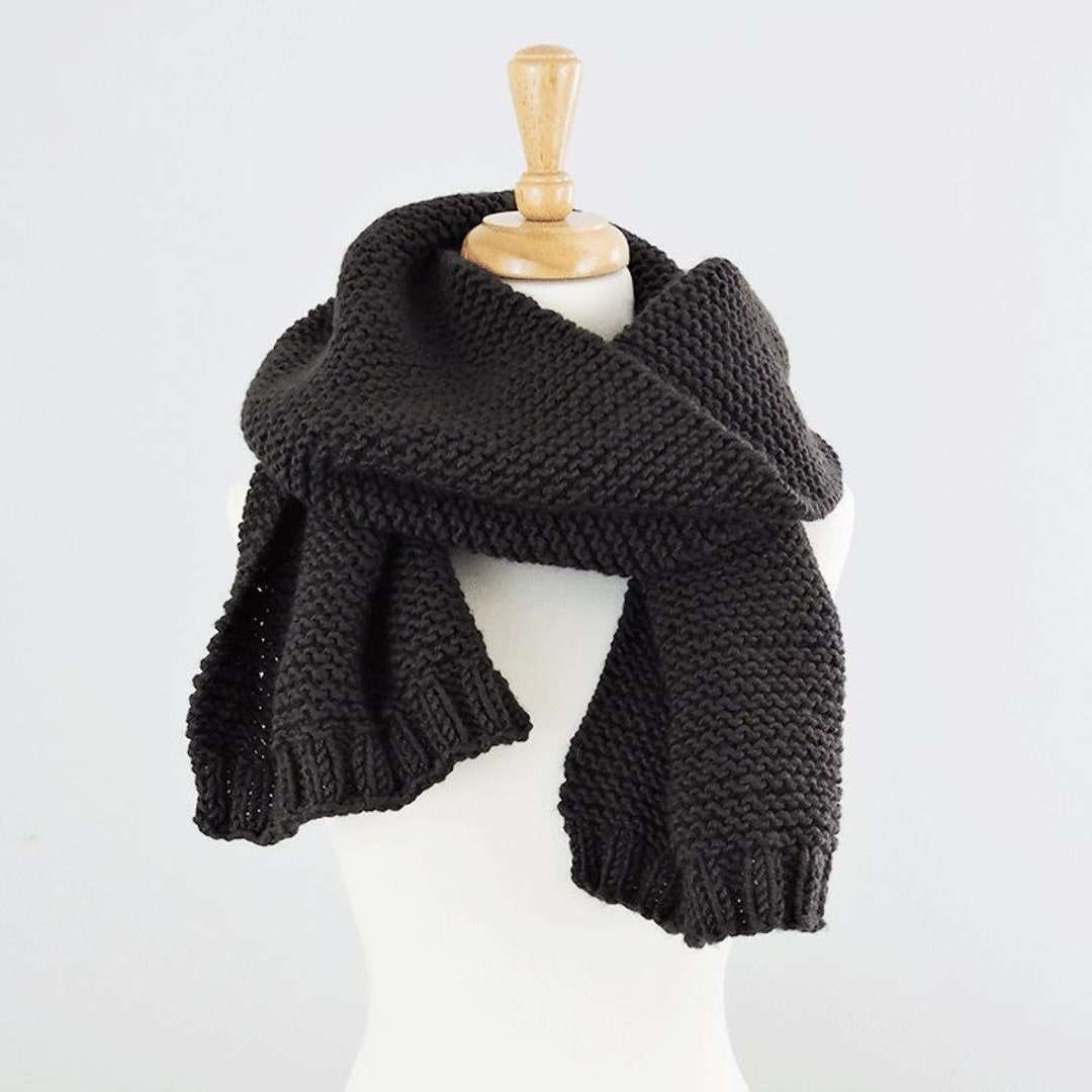 Garter Stitch Scarf Knitting Pattern Easy Beginner Knit Scarf