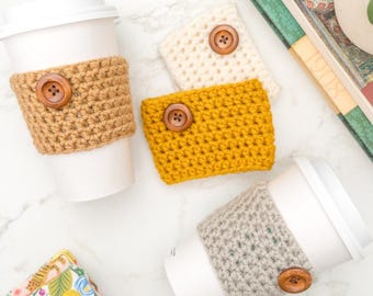 Crochet Cup Cozy Pattern for Beginners, Easy To-Go Cup Sleeve, PDF