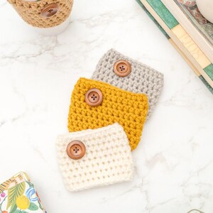 Crochet Cup Cozy Pattern for Beginners, Easy To-Go Cup Sleeve, PDF image 5