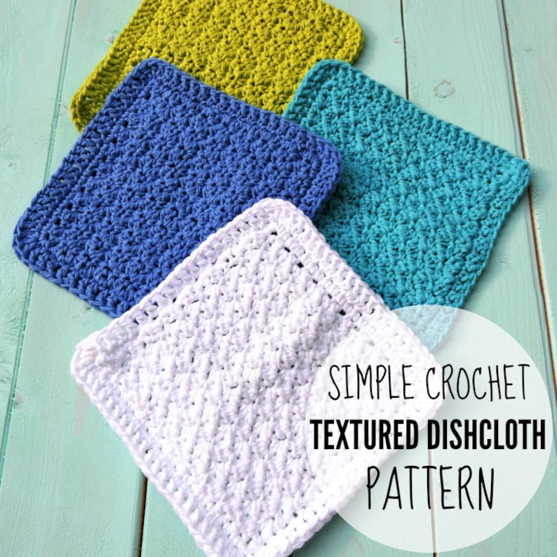 CROCHET PATTERN, Crochet Textured Dishcloth Pattern, Crochet Dishcloth Pattern, Crochet Washcloth Pattern Printable PDF Download image 1