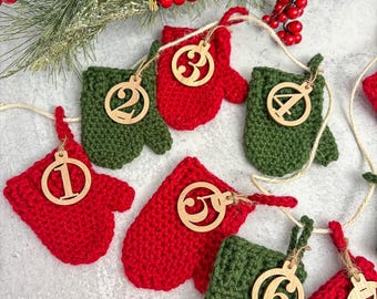 Crochet Mitten Advent Calendar Pattern | Mini Mitten Garland PDF