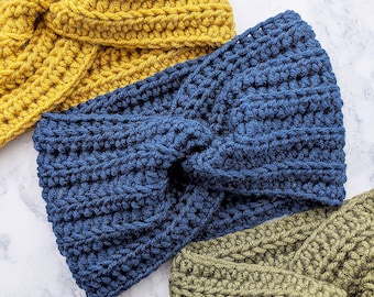 CROCHET PATTERN, Crochet Twisted Ear Warmer Headband Pattern, Crochet Headband Pattern - PDF Download