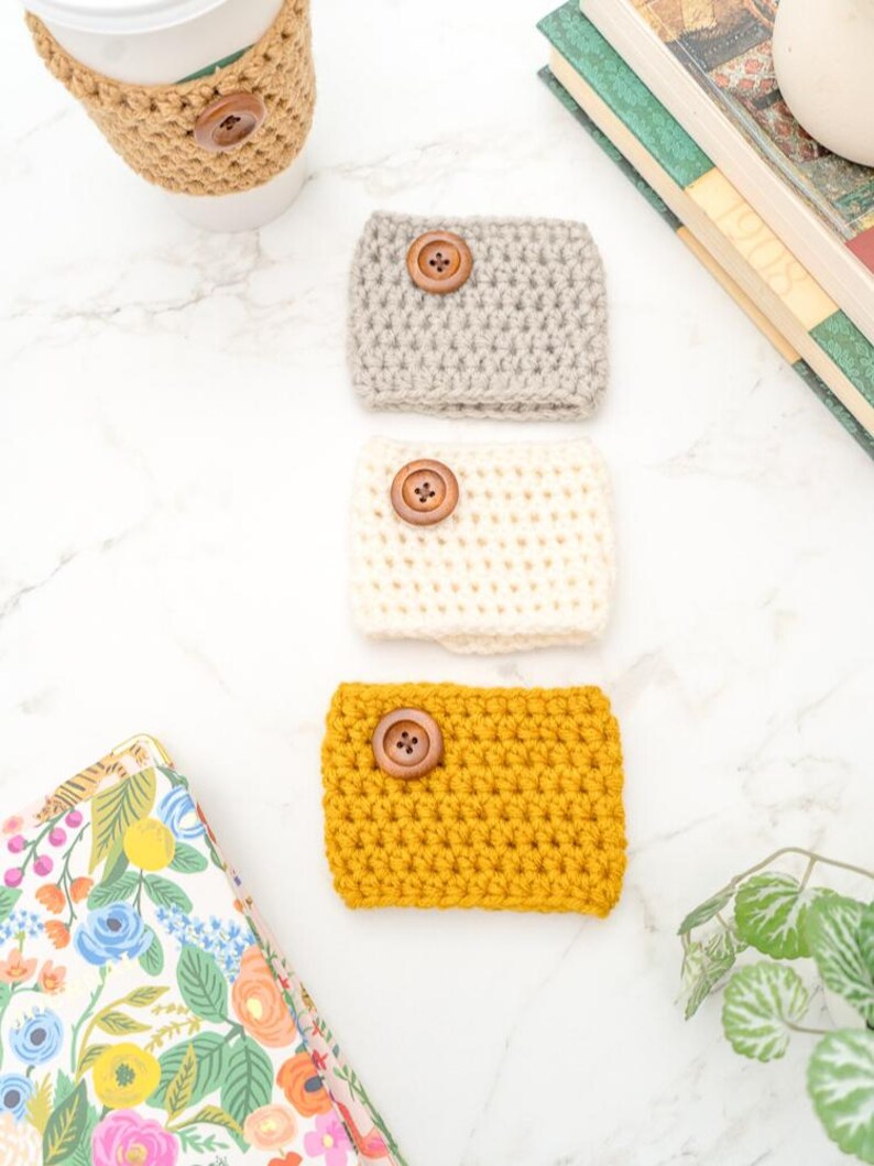Crochet Cup Cozy Pattern for Beginners, Easy To-Go Cup Sleeve, PDF image 6