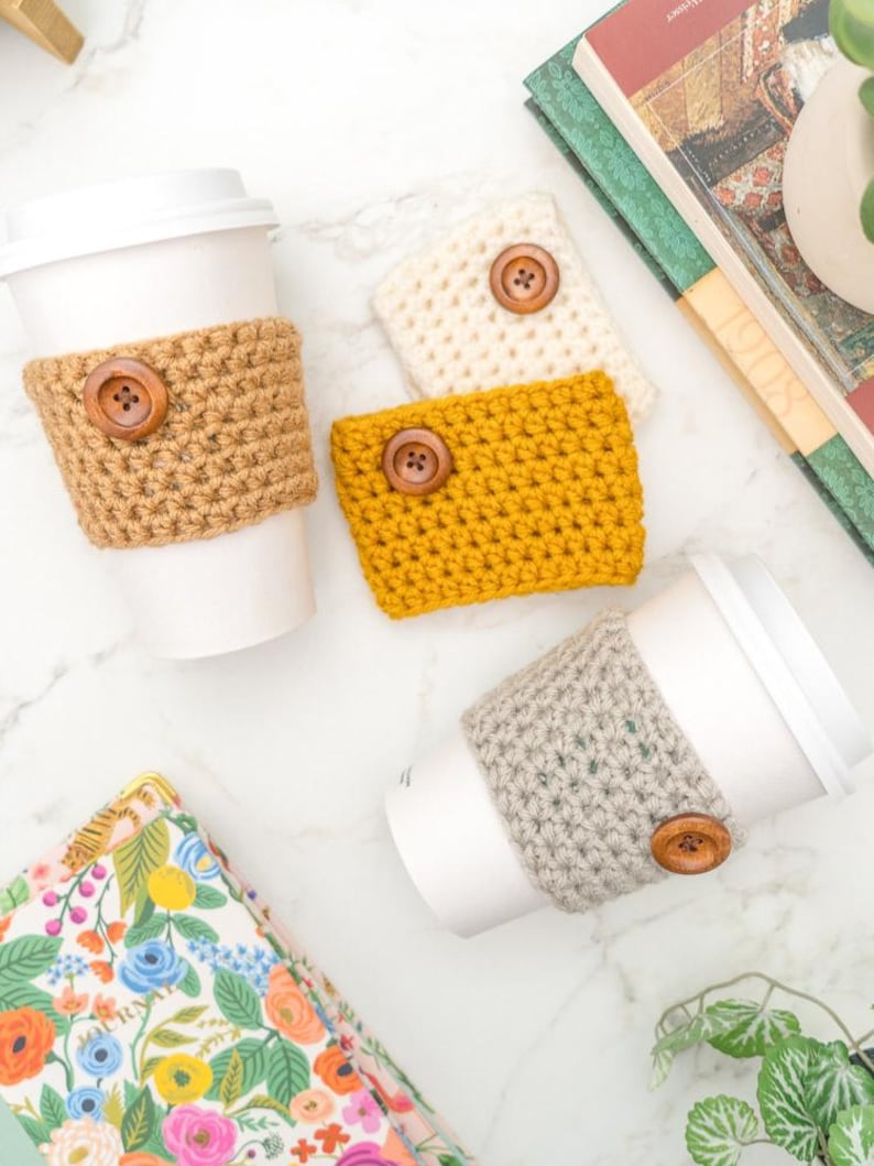Crochet Cup Cozy Pattern for Beginners, Easy To-Go Cup Sleeve, PDF image 4