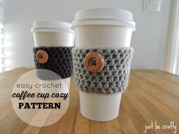 Crochet Coffee Cup Cozy Pattern PDF Download Coffee Cup Cozy