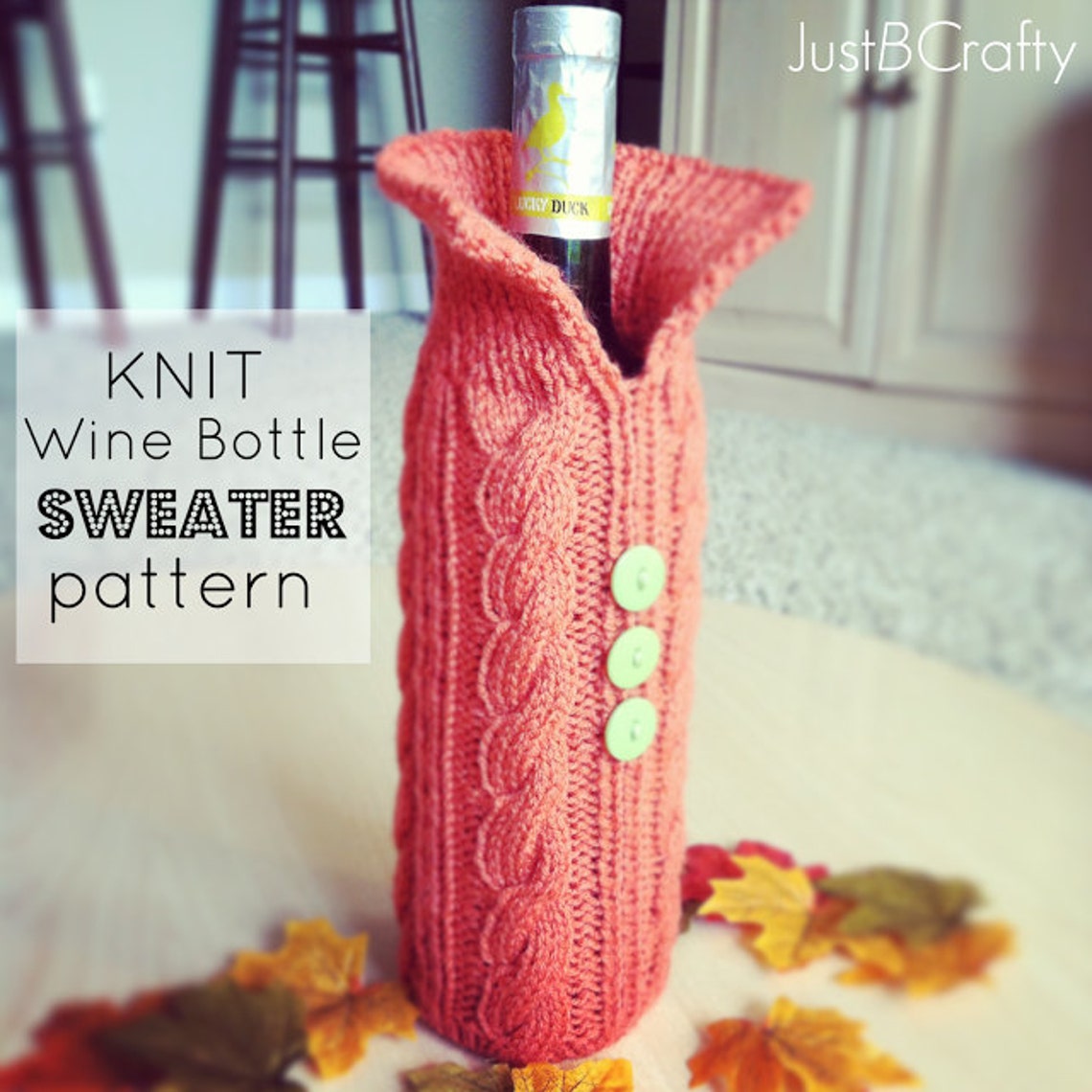 KNITTING PATTERN Knit Wine Bottle Sweater Pattern Wine Etsy