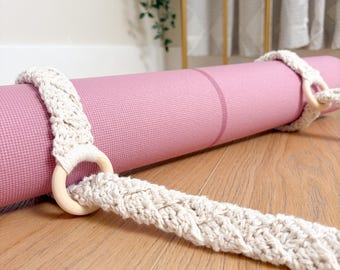 Yoga Mat Bag Strap Crochet Pattern & Video, Crocheted Adjustable Sling for All Mats, Pdf