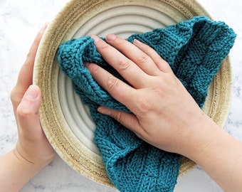 KNITTING PATTERN, Knitted Dishcloth Pattern, Checkered Waves Dishcloth Pattern, Simple Knitted Dishcloth Pattern - PDF Download