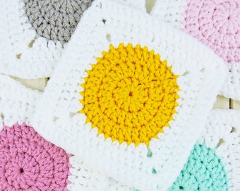 Granny Square Blanket Crochet Pattern & Video, Easy Beginner Crocheted Squares Afghan, Pdf