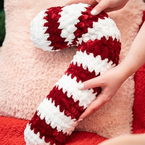Crochet Candy Cane Pillow Pattern: Christmas Holiday Decor (PDF Pattern)