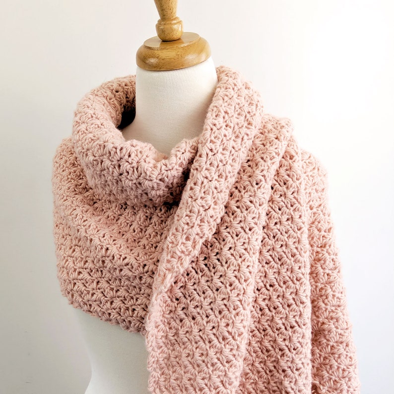 CROCHET PATTERN, Simple Crochet Wrap Pattern, Shimmer Crochet Scarf Pattern PDF Download image 5