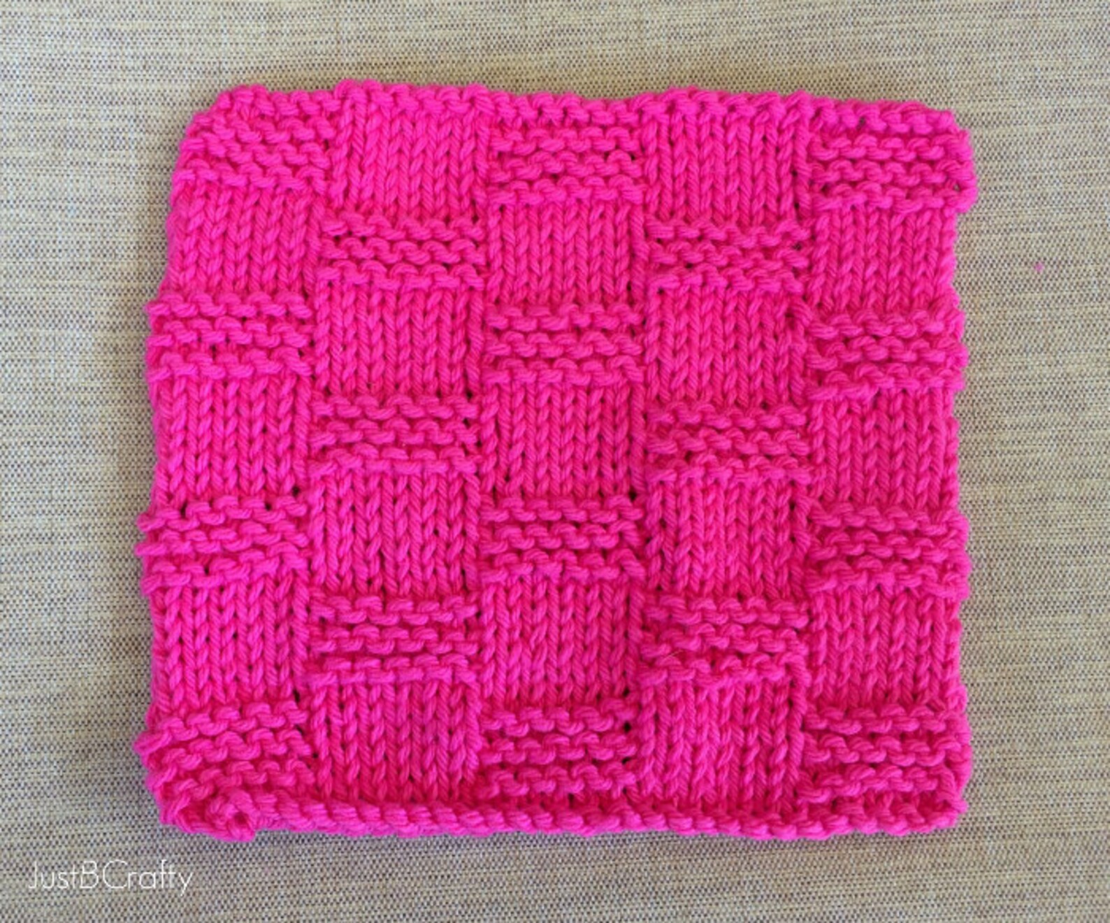 KNITTING PATTERN Knit Basket Weave Dishcloth Pattern Knitted Etsy