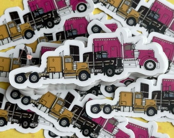 Semi trucks , 18 wheelers, marmon Kenworth Peterbilt stickers 3”inches long  (laptop, phone, iPad, scrapbooking, gift, notebook, cup, car,