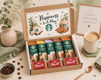 Starbucks treat box, gluten free Starbucks, coffee box, valentines gift, coffee treat box, hug in a mug, postal gift