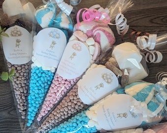 Baby Shower sweet cones, teddy bear baby shower sweet cones, sweet cones,  baby shower