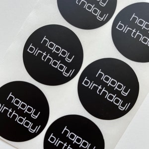 36 oder 60 „happy birthday! Sticker - Briefumschlag Siegel, Geschenkverpackung, Geschenkanhänger, Kartengestaltung, Scrapbooking, Gastgeschenke, Eistüte