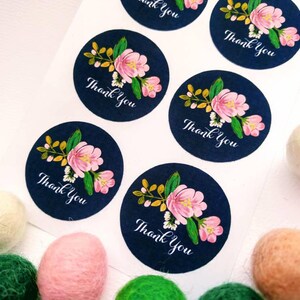 24 pegatinas de agradecimiento con motivos florales: sellos para sobres, envoltura de regalos, etiquetas para regalos, fabricación de tarjetas, scrapbooking, obsequios, bolsas de caramelos