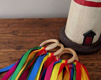 Waldorf Rainbow Ribbon Hand Kites