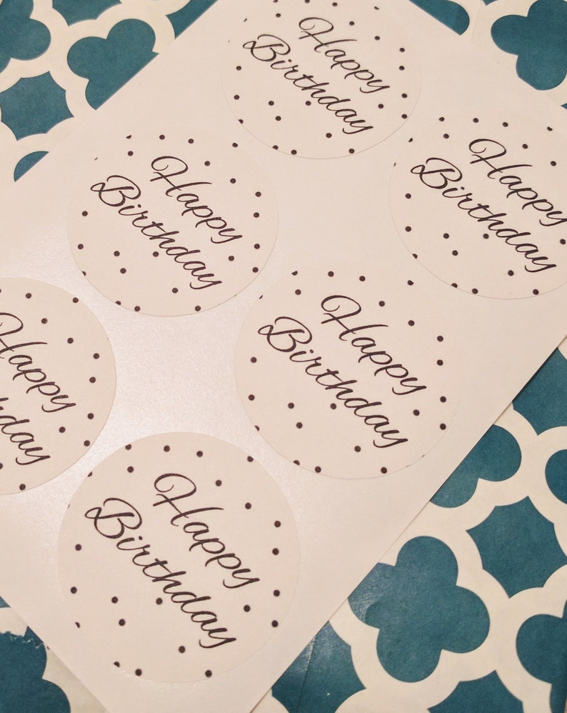 Happy Birthday Stickers Envelope Seals Gift Tag Cardmaking Etsy