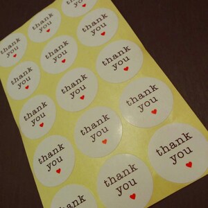 Thank You Sticker, Labels, Wedding Favour Thank you Stickers, Envelope Seals 30mm in diameter image 5